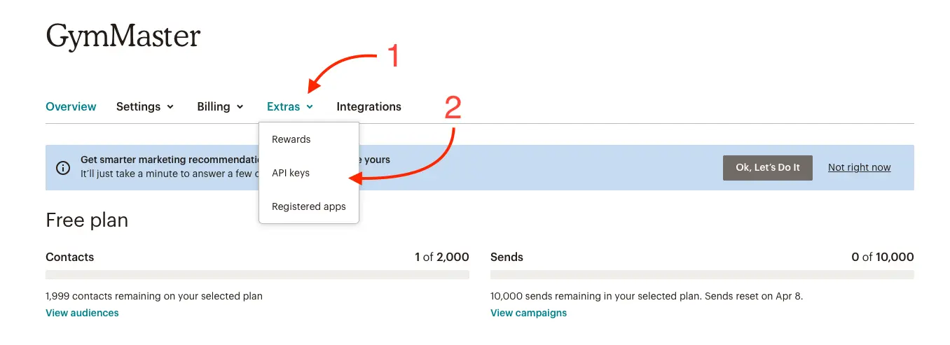 gymmaster mailchimp integration