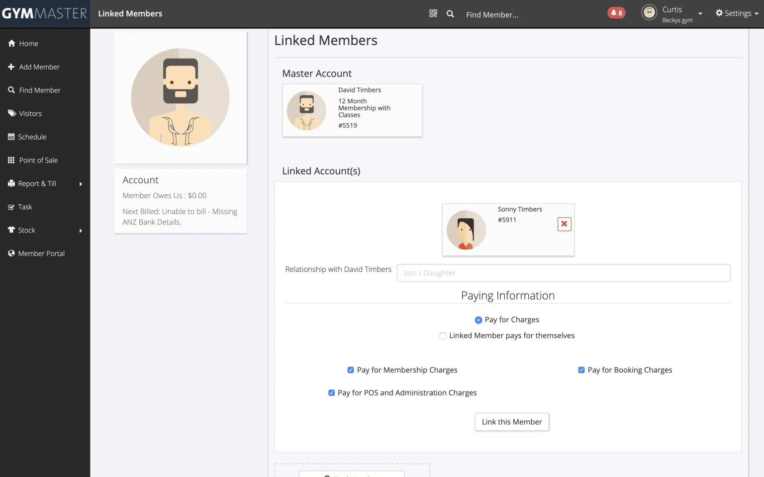 gymmaster shared family memberships - adding membership to member