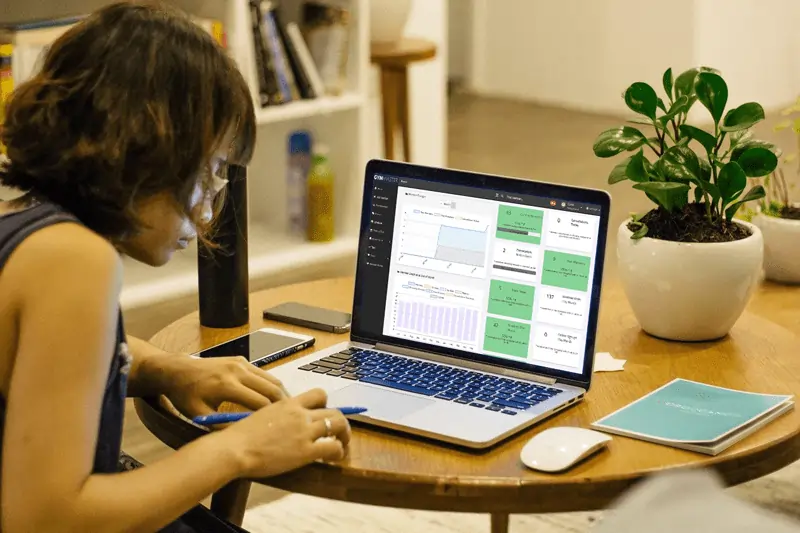 woman working on laptop